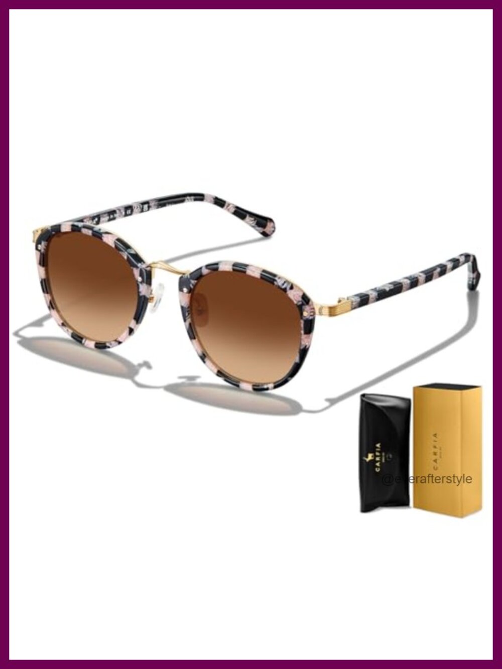 Polarized Acetate Round Sunglasses Retro UV400 Full Rim